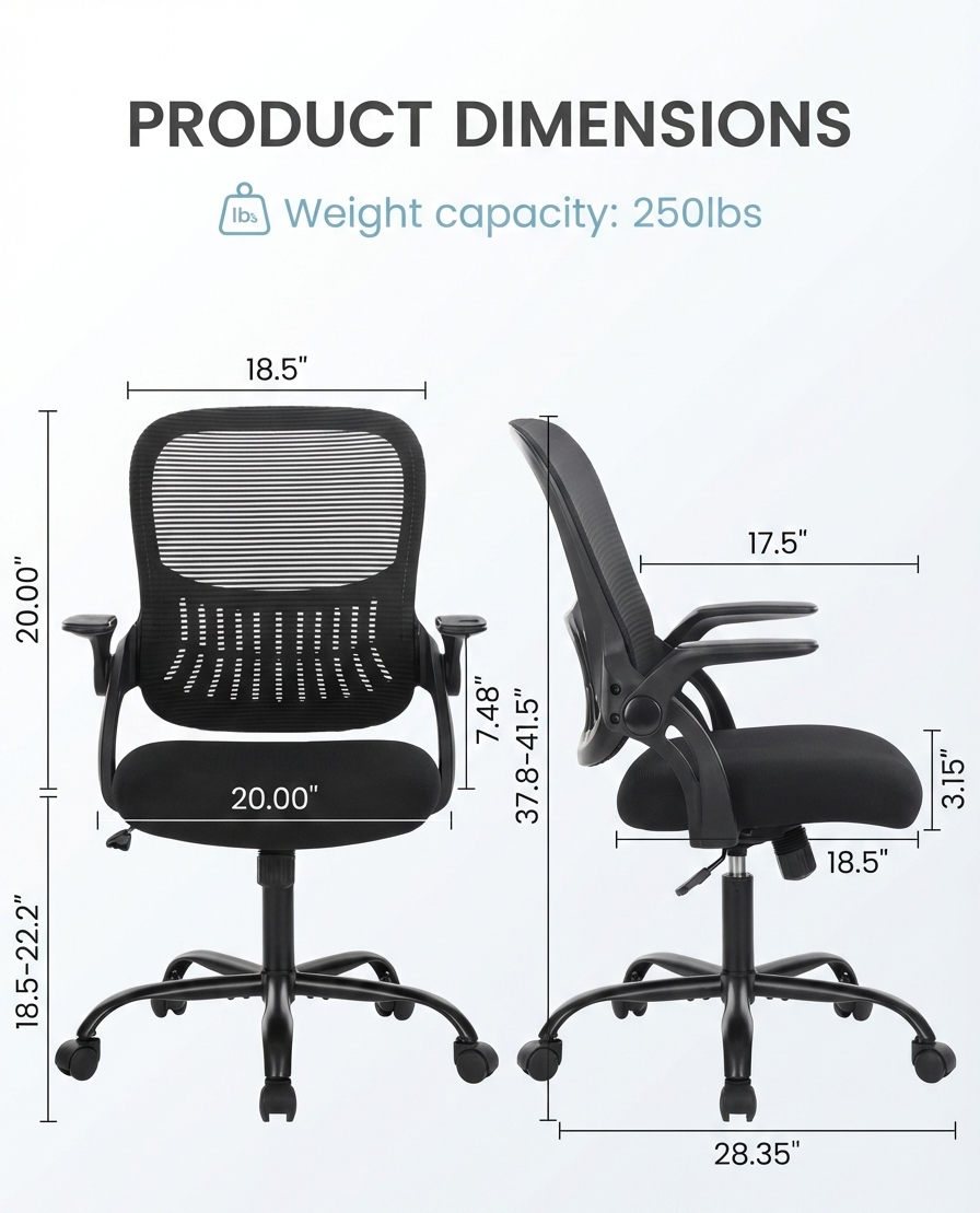 High-Back Mesh Office Chair with Lumbar Support