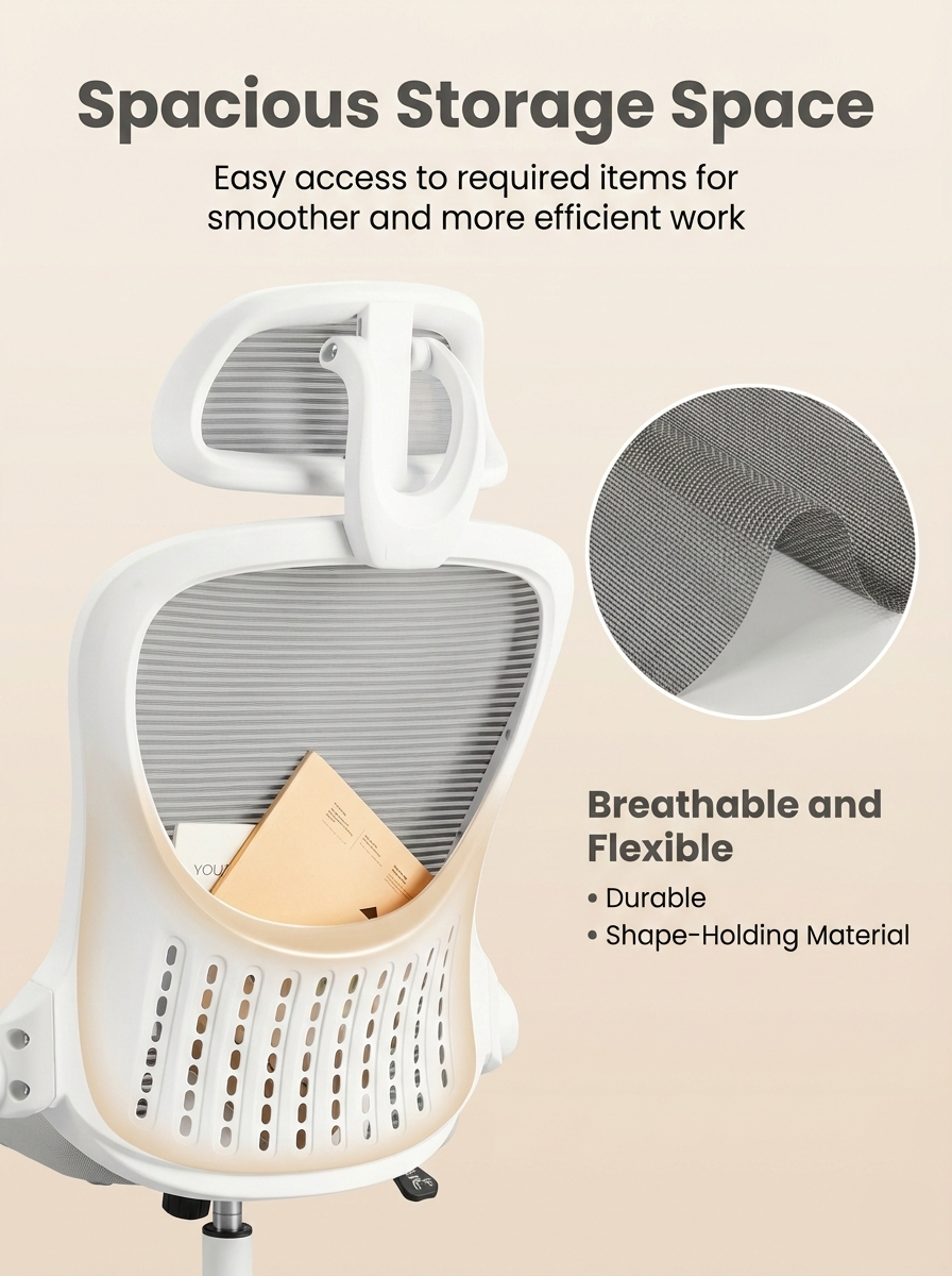 High-Back Mesh Office Chair with Lumbar Support