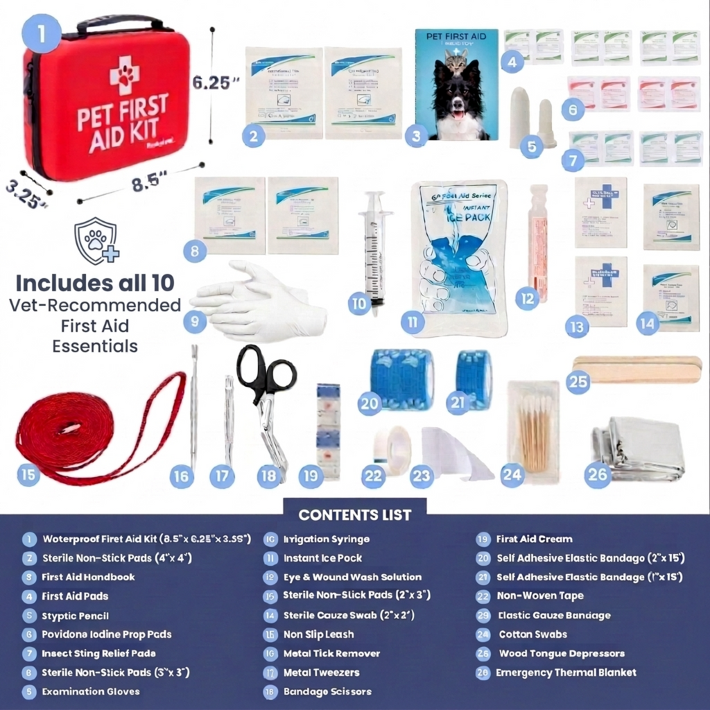 Rubyloo Pet First Aid Kit for Dogs & Cats