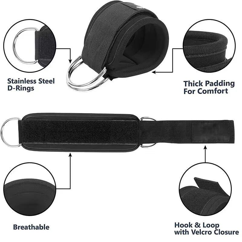 Ankle Strap Resistance Bands for Home & Gym Workouts