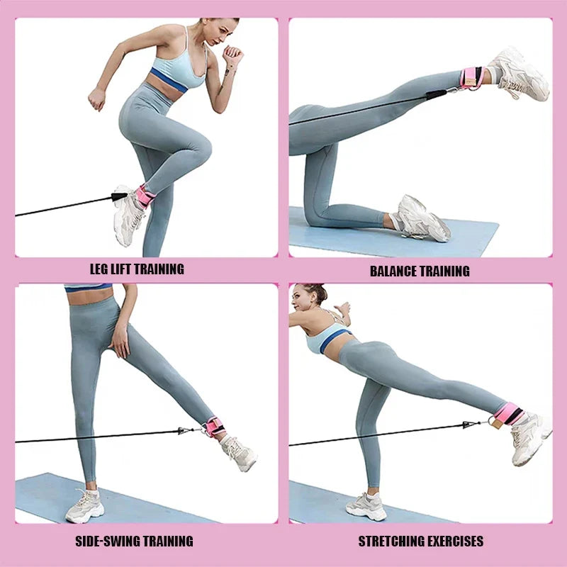 Ankle Strap Resistance Bands for Home & Gym Workouts
