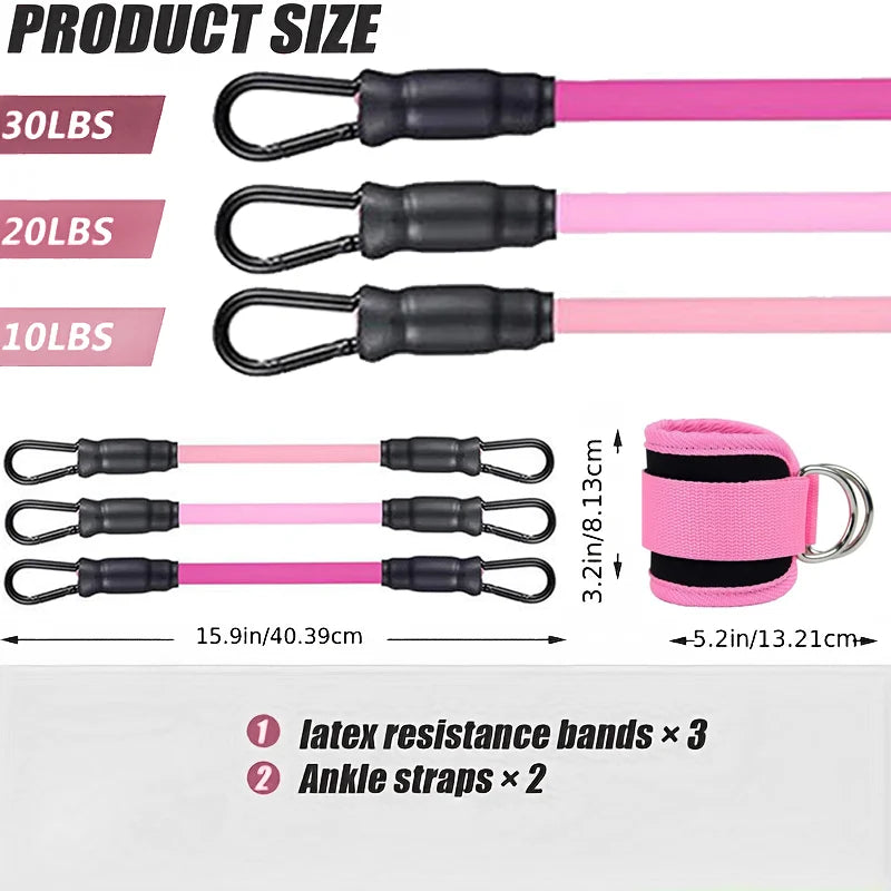 Ankle Strap Resistance Bands for Home & Gym Workouts