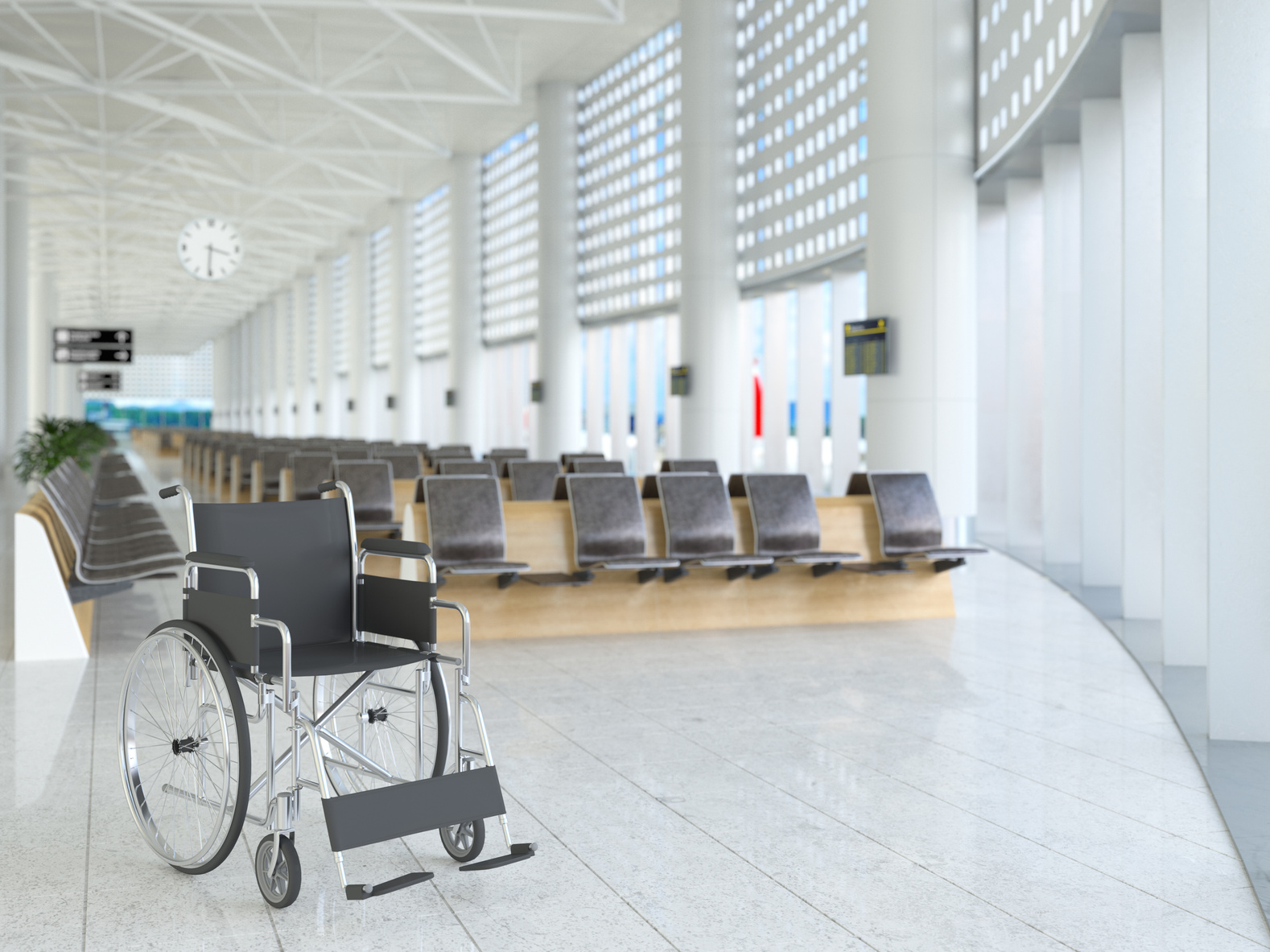 Wheelchair in Airport Terminal